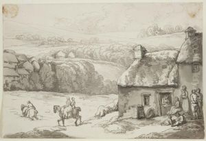 View of Newcastle Emlyn by Thomas Rowlandson