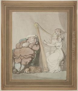 Harp and voice by Thomas Rowlandson