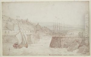 Entrance to Ambwick i.e. Amlwch Harbour, Anglesey by Thomas Rowlandson