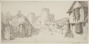 Conway Castle and colledge by Thomas Rowlandson