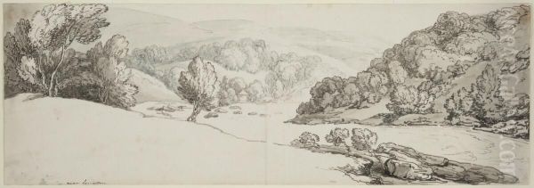 Bank of the Dee at Langollen - view 1