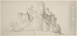 View of Conwy Castle by Thomas Rowlandson