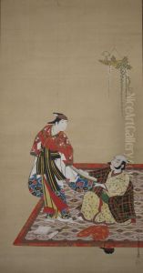 Samurai and Wakashu (Bushi to wakashu) by Miyagawa Issho