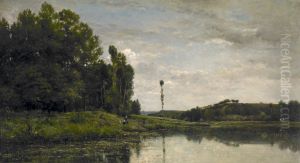 Banks of the Oise at Auvers by Charles-Francois Daubigny