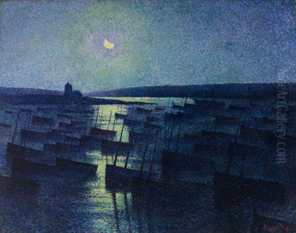 Camaret, Moonlight and Fishing Boats - view 1