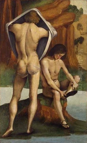 Two Nude Youths - view 1