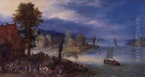Landscape with a Fishing Village - view 1