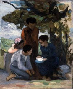 Children Under a Tree by Honore Daumier