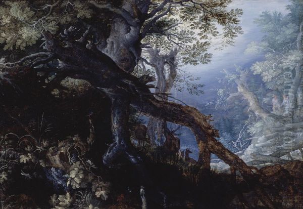 Forest with Deer - view 1