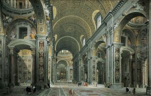 Interior of St. Peter's, Rome by Giovanni Paolo Panini