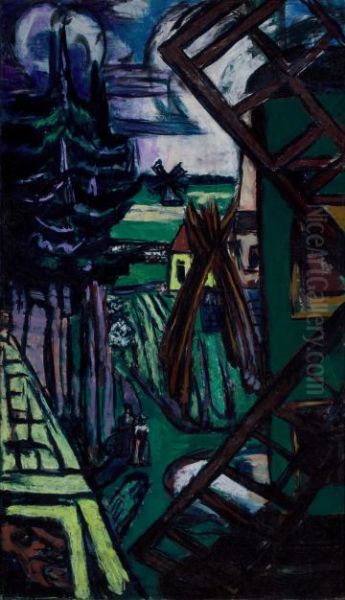 Large Laren Landscape with Windmill - view 1