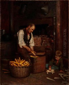 Corn-Shelling by Eastman Johnson