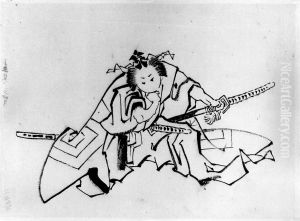 The Actor Danjuro as Shibaraku by Katsushika Hokusai