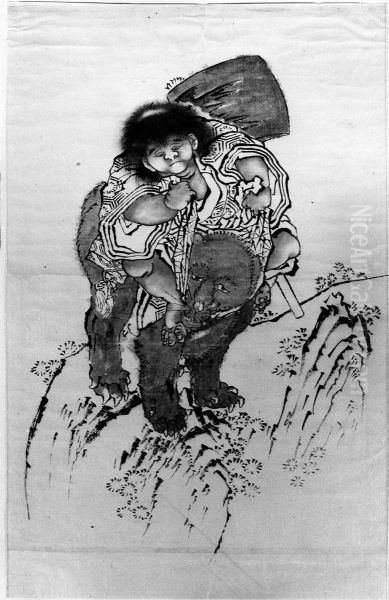 Sakata Kintoki Riding on Bear's Back - view 1