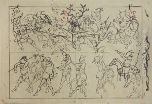 Preliminary Drawings of Demons by Kawanabe Kyosai