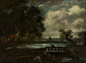 Study for "The Leaping Horse" (View on the... by John Constable