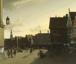 The Dam at Amsterdam by Gerrit Adriaenszoon Berckheyde