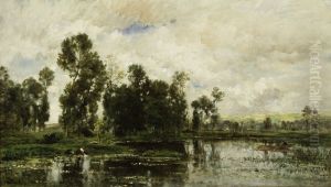 The Edge of the Pond by Charles-Francois Daubigny