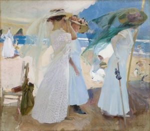 Under the Awning, Zarauz by Joaquin Sorolla