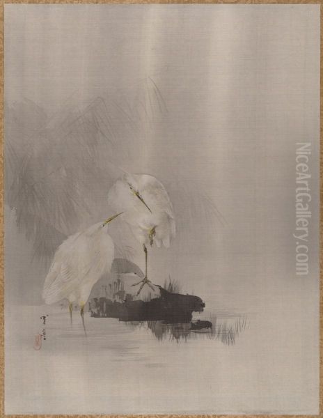 Egrets at the Water's Edge - view 1