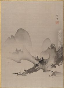 Lake and Mountains by Hashimoto Gaho