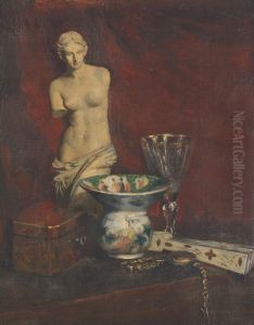 Still Life With Venus De Milo Statue by Paul Charles Chocarne-Moreau