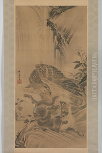 Eagle Attacking a Mountain Lion Eagle Attacking a Mountain Lion