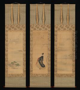 Snow, Moon, and Cherry Blossoms (Yoshiwara in Three Seasons) by Chobunsai Eishi