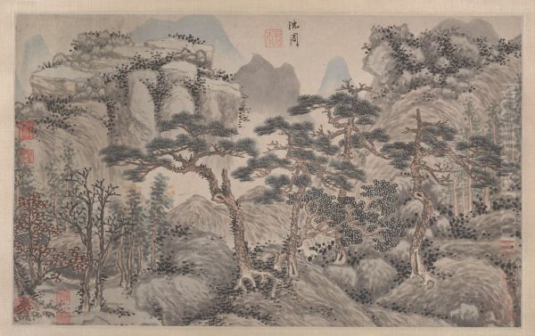Landscape with Four Pines - view 1