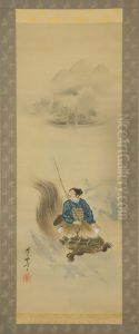 Urashima Taro Riding on a Tortoise by Kawanabe Kyosai