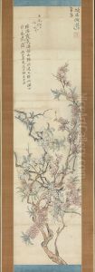 Red and White Peach Blossoms, Preparatory Sketch by Tsubaki Chinzan