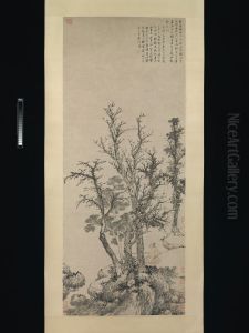ming  chen zhou  qiu lin xian diao tu  zhou by Shen Zhou