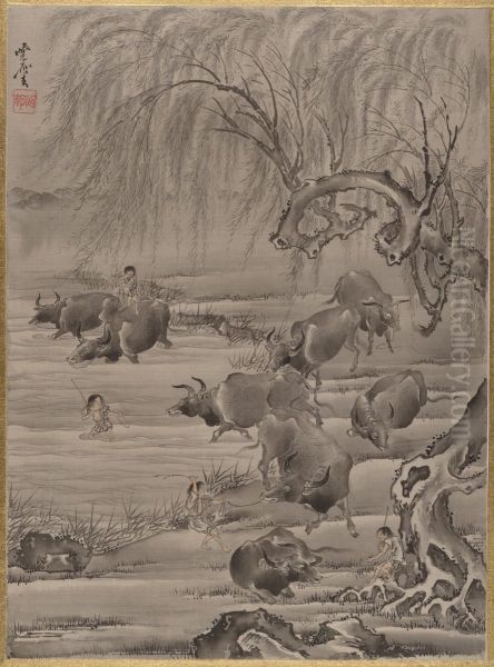 Buffalo and Herdsman - view 1