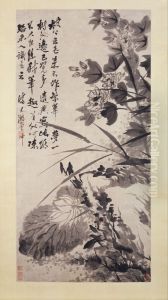 Hibiscus, Lotus, and Rock by Shitao Daoji