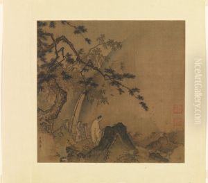 Scholar viewing a waterfall by Ma Yuan