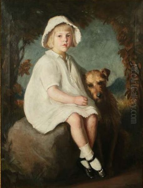Portrait of girl with dog - view 1