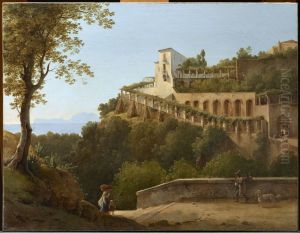 Couvent pres de Naples, avec une vue de Capri by Pierre-Athanase Chauvin