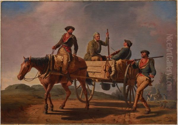 Veterans of 1776 Returning from the War - view 1