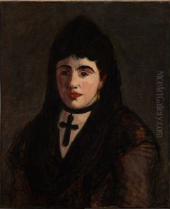 Spanish Woman Wearing a Black Cross Spanish Woman Wearing a Black Cross