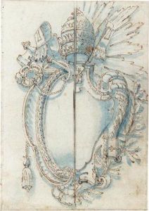 Cartouche With Putti And Musical Instruments by Pierre-Philippe Choffard