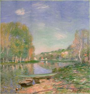 Banks of the Loing River, Morning by Alfred Sisley