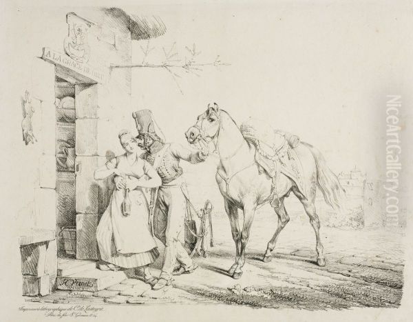 A Hussar Embracing a Servant - view 1