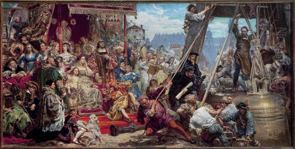 Hanging of the Sigismund bell at the Cathedral Tower in 1521 in Krakow - view 1