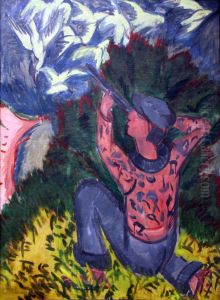 Seagull Hunter in the Woods by Ernst Ludwig Kirchner