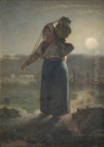 A Milkmaid by Jean-Francois Millet