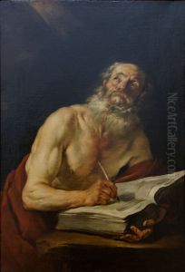 Saint Jerome ecrivant by Jacques Blanchard