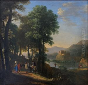 Paysage ; effet du soir by Herman Van Swanevelt