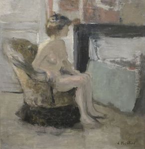 Nude Seated before a Fireplace by Jean-Edouard Vuillard