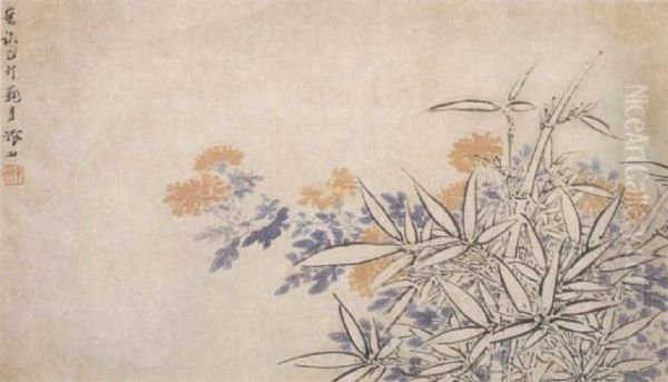Bamboo And Flowers - view 1