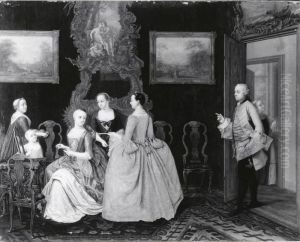 Portrait of an unknown family by Elisabeth Geertruida Wassenbergh